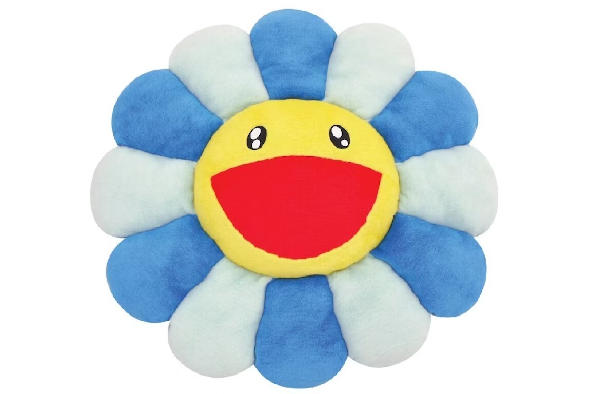 

Мягкая плюшевая фигурка Takashi Murakami Flower, 30 см, синий/голубой/желтый