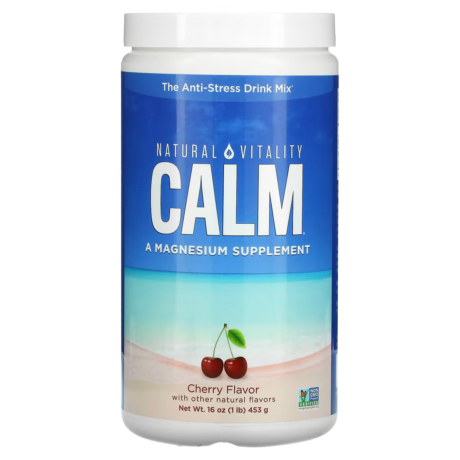 Natural Vitality, CALM, антистрессовая смесь для напитков, вишня, 453 г (16 унций) natural vitality calm muscles вкус арбуза 6 унций 170 г