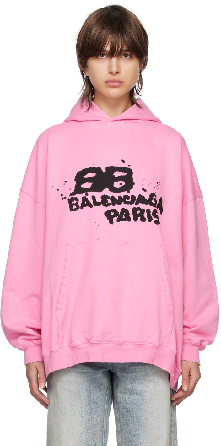 

Худи BB Icon розового цвета \Hand Drawn\"" Balenciaga, Розовый, Худи BB Icon розового цвета \Hand Drawn\"" Balenciaga