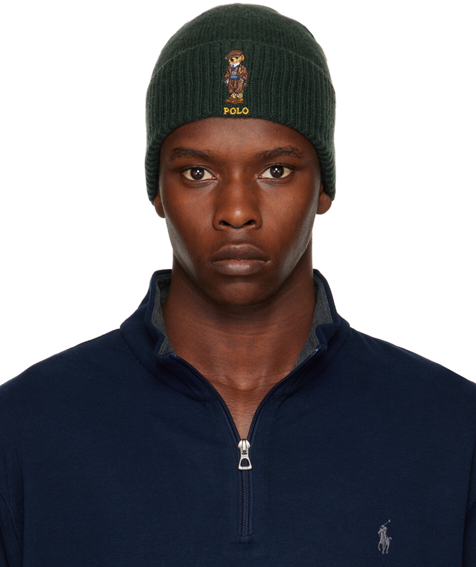 

Зеленая шапка с медведем Heritage Polo Ralph Lauren
