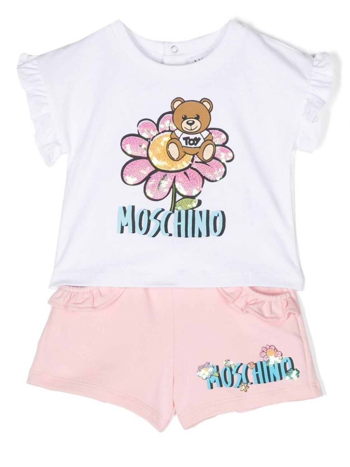 

Moschino Kids спортивный костюм с принтом, белый