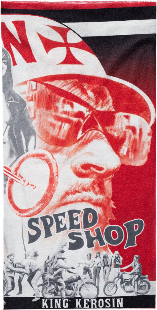 

Шарф King Kerosin Red Baron Speed Shop многофункциональный с рисунком, Серый