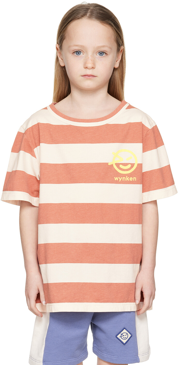 

Детская красная футболка с широкими полосками Off-White Wynken