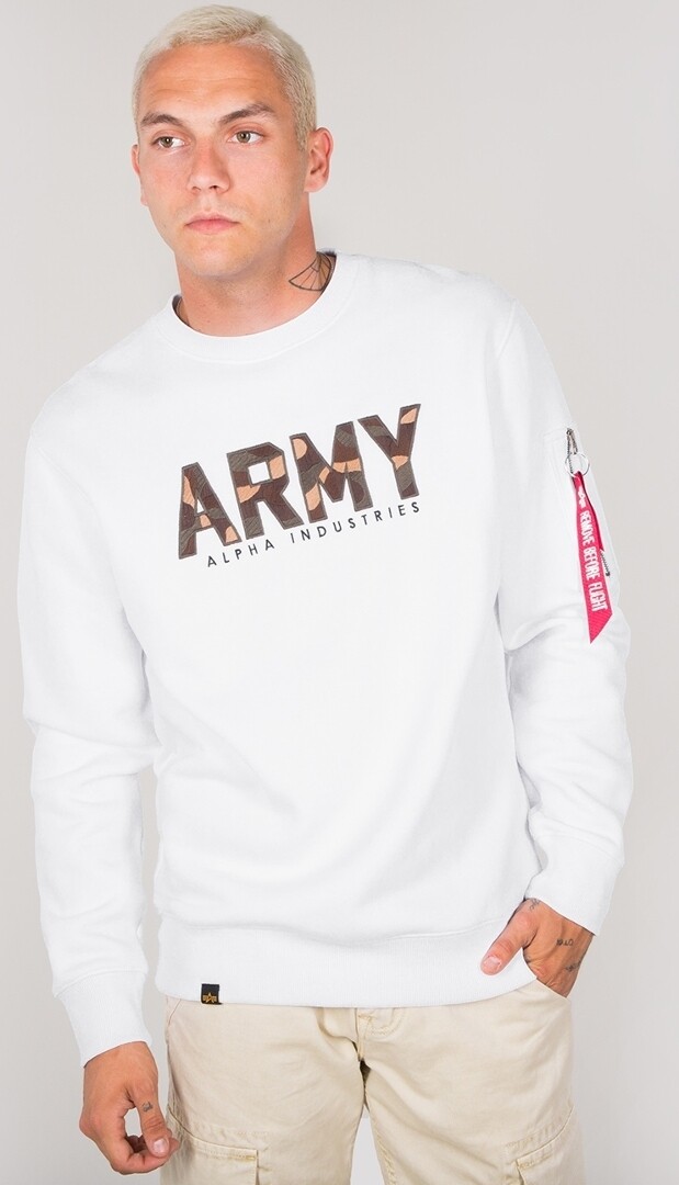 

Толстовка Alpha Industries Army Camo, бело-камуфляжная