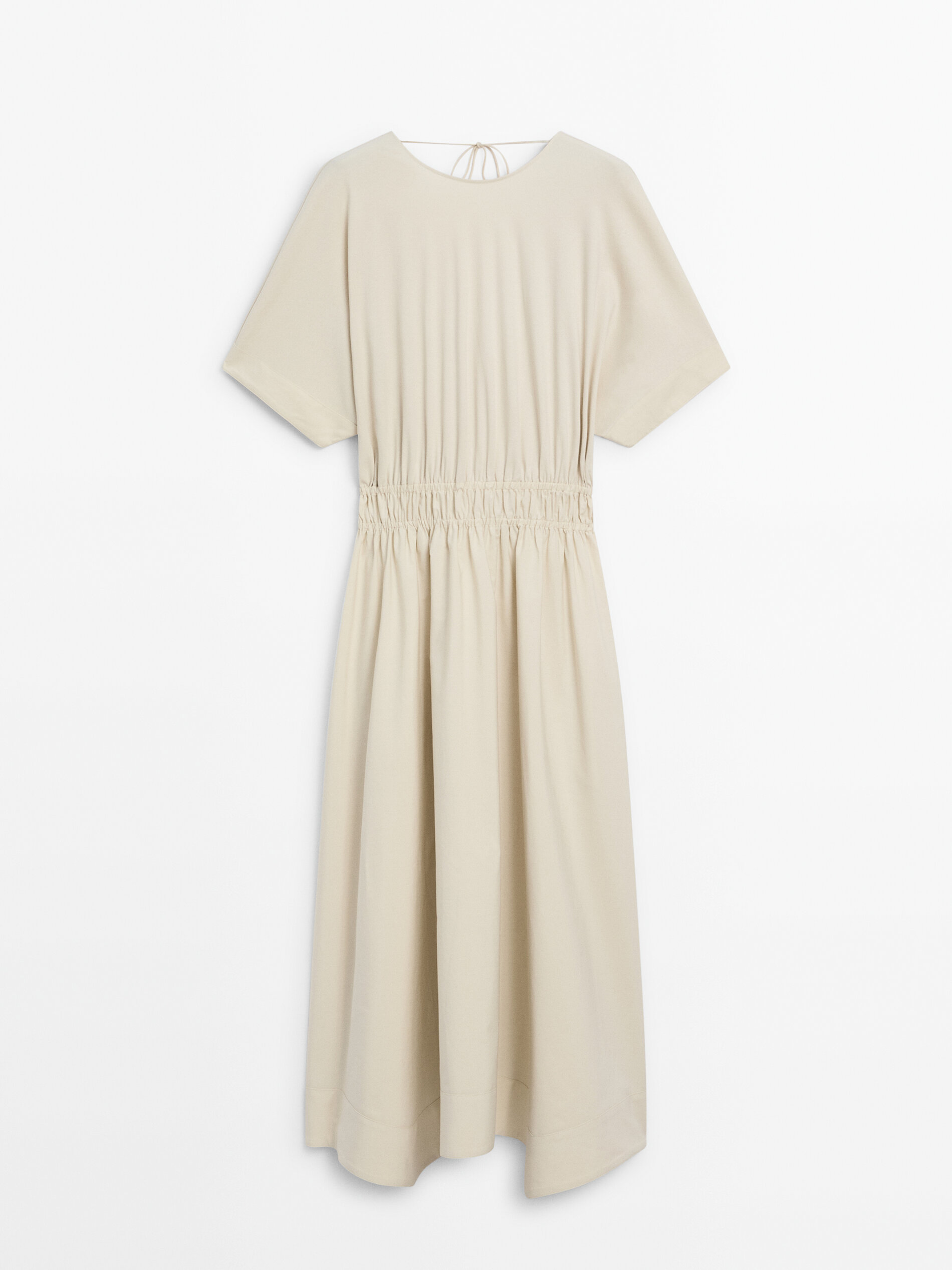 Платье Massimo Dutti Short Sleeve Poplin, кремовый платье massimo dutti limited edition knit short sleeve жёлтый