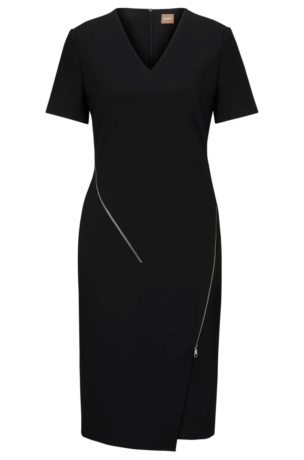 

Платье BOSS V-neck With Zip Details, черный