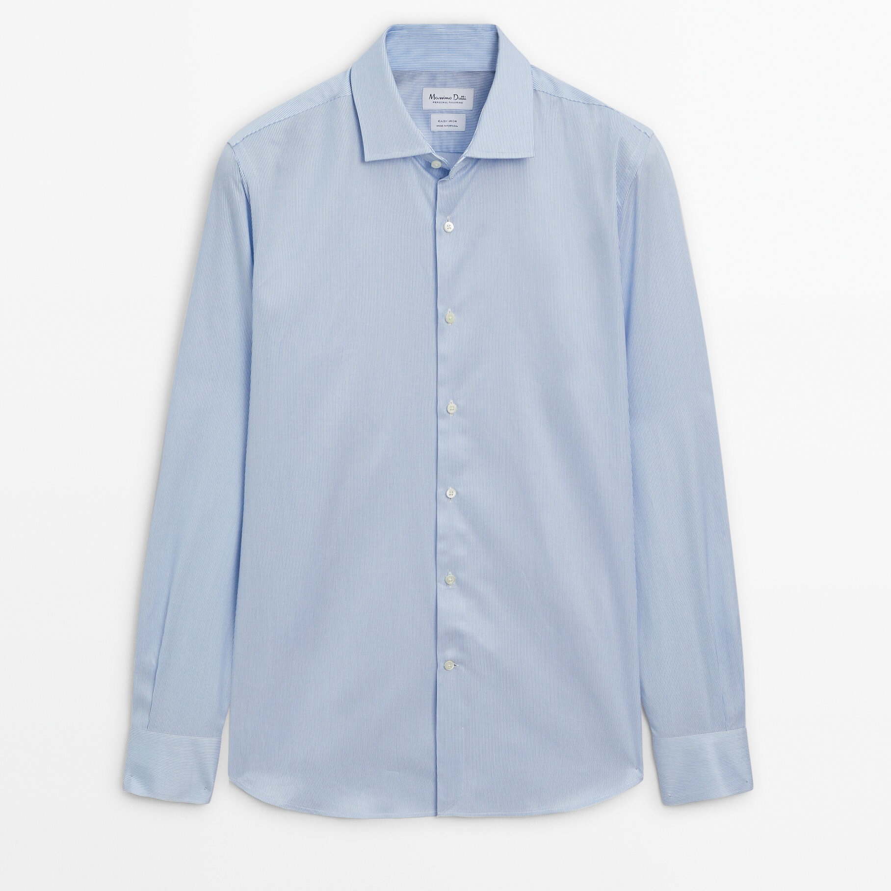 цена Рубашка Massimo Dutti Slim Fit Micro-striped, голубой
