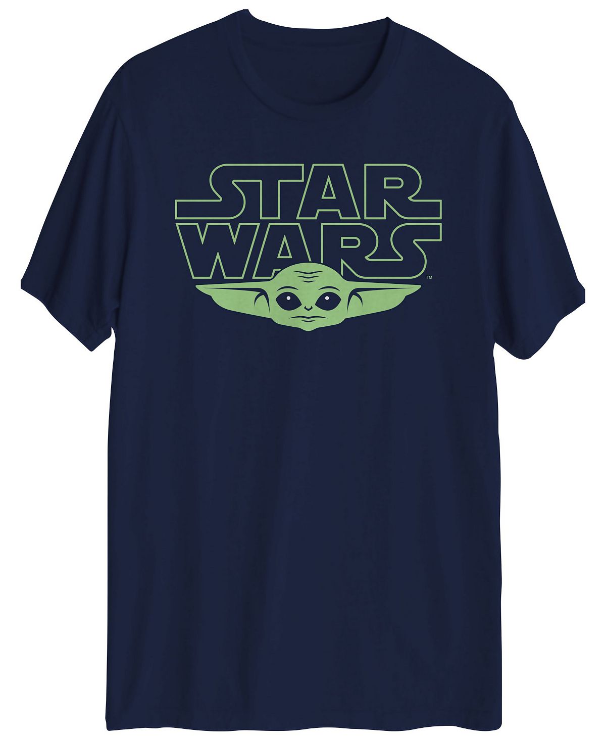 Мужская футболка с рисунком star wars the child yoda head Hybrid, синий