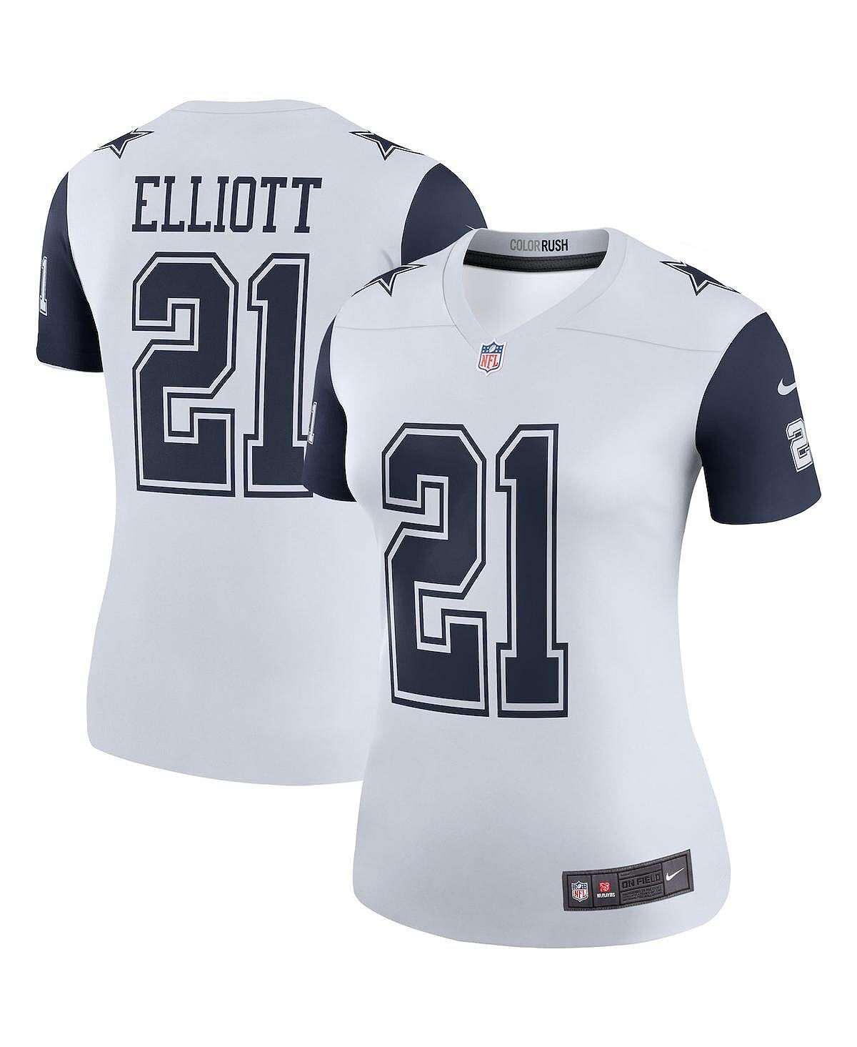 

Женское джерси ezekiel elliott white dallas cowboys color rush legend player Nike, белый