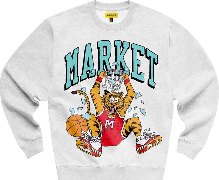 

Толстовка Market Dunking Cat Crewneck Sweatshirt 'Ash Grey', серый