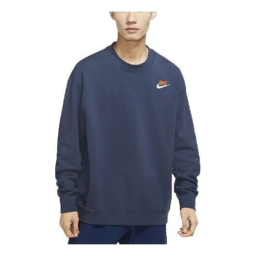 

Толстовка Nike Logo Embroidered Round Neck Sports Pullover Blue, Синий