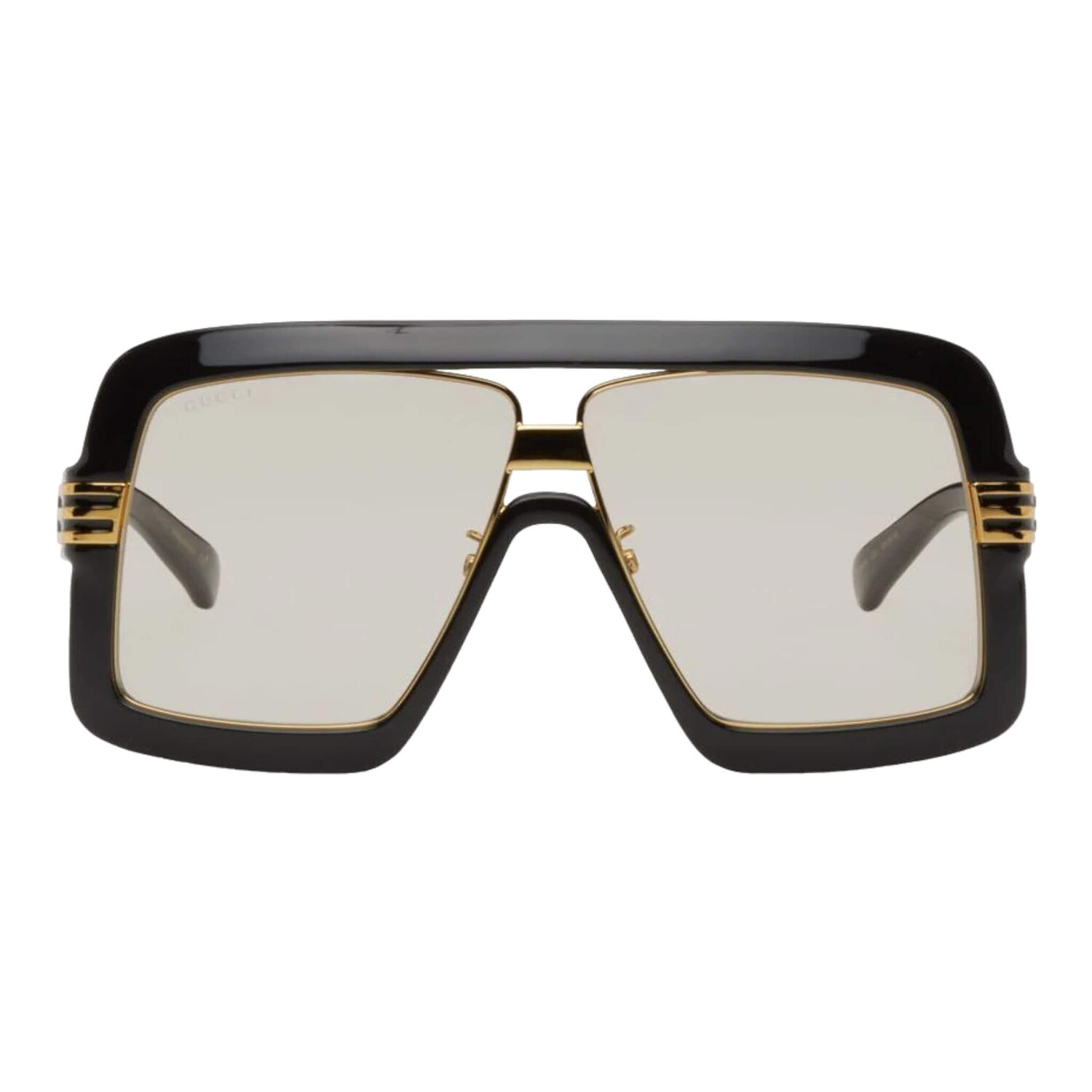 

Солнцезащитные очки Gucci Square, черный/золотой
