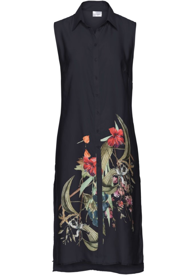Длинная блузка Bodyflirt, черный женская блузка с цветочным принтом ажурная блузка с промежностью 2021