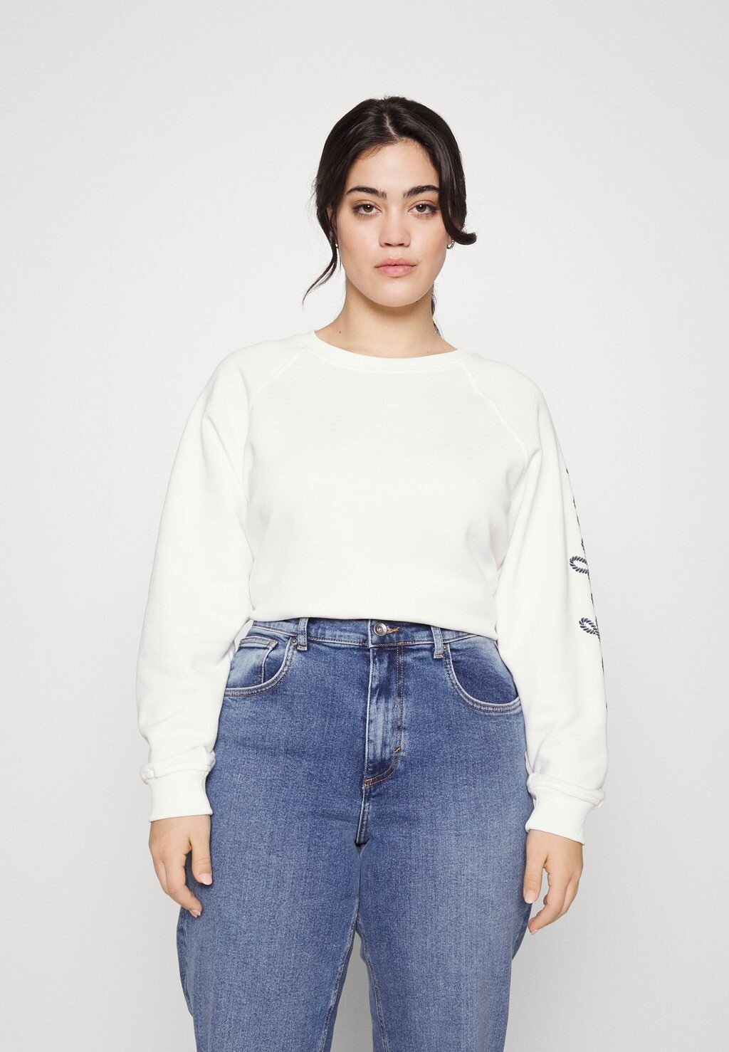 

Толстовка Tommy Hilfiger Rope Puff Plus Size, бежевый, Бежевый;синий