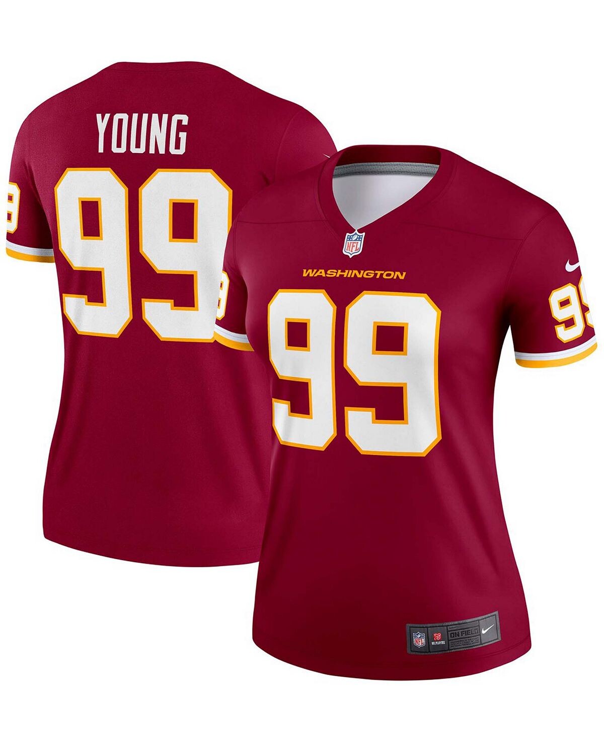 

Женская майка Chase Young бордового цвета Washington Football Team Legend Nike