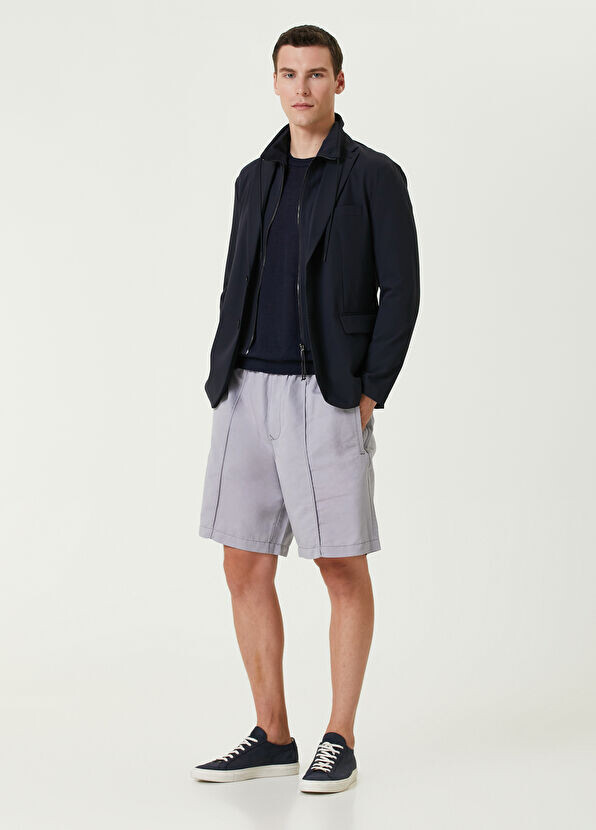 

Льняные бермуды Emporio Armani, сиреневый