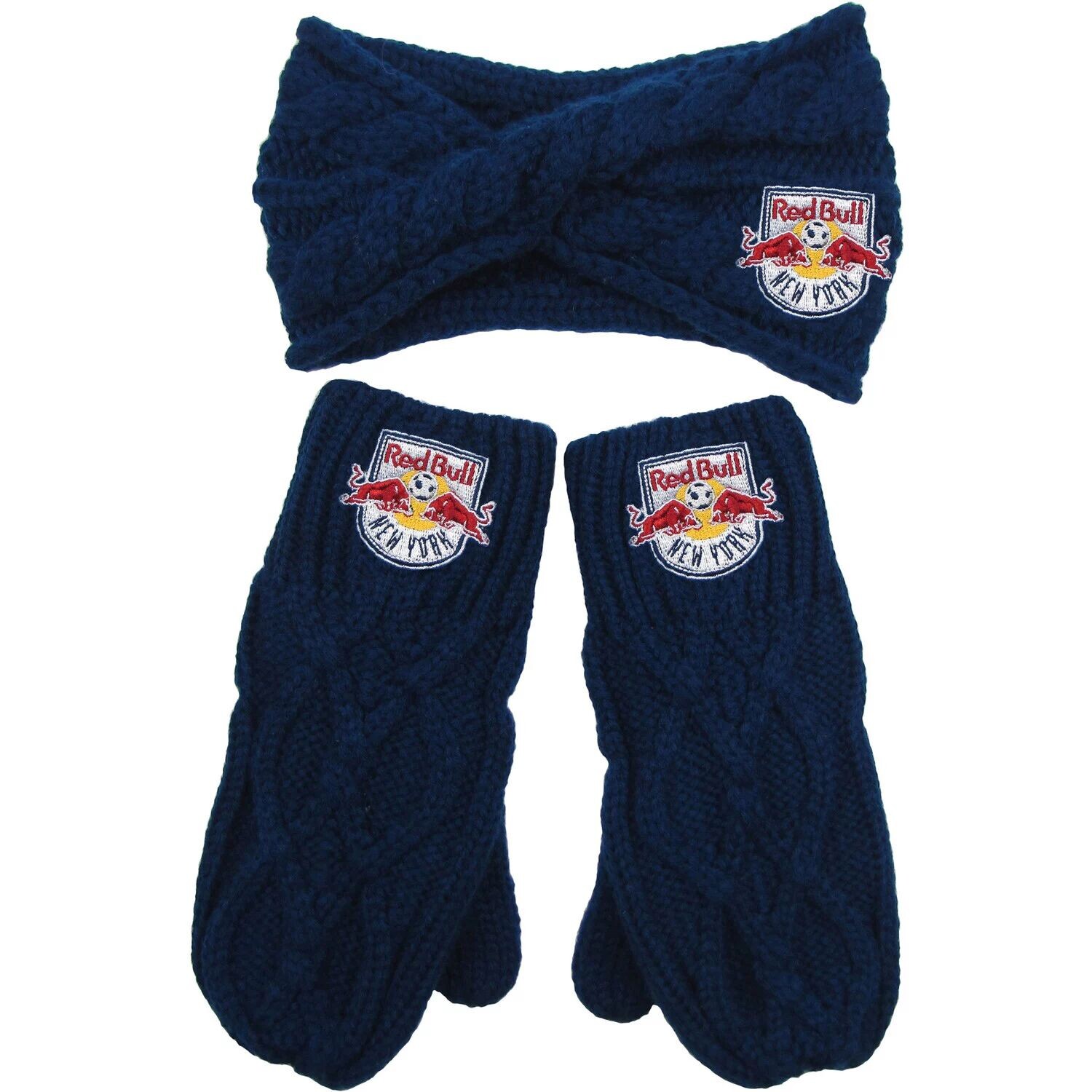 

Женский комплект с повязкой на голову и варежками ZooZatz New York Red Bulls