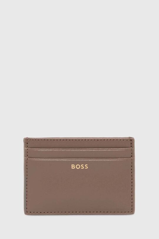 

Кожаная визитница Boss, бежевый