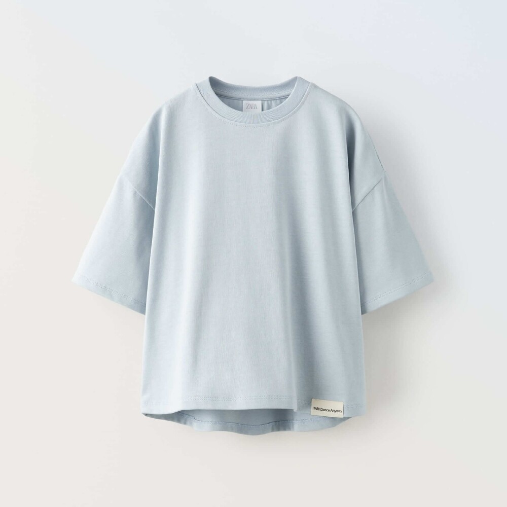 

Футболка для девочек Zara Plain, голубой, Синий