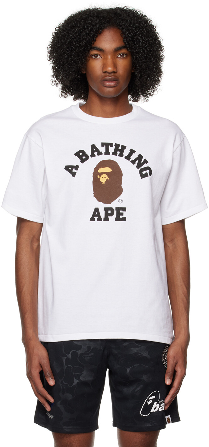 

Белая футболка колледжа BAPE, Белый