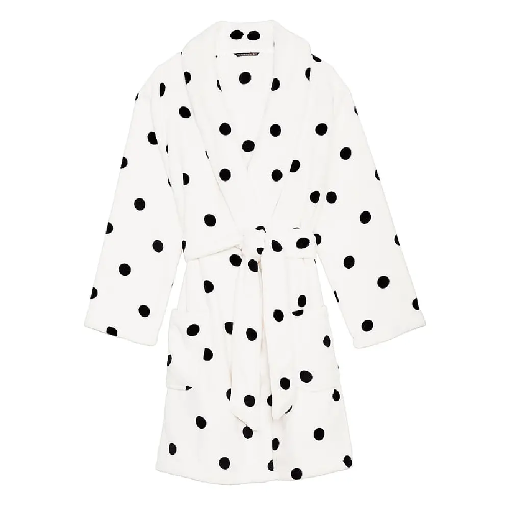 

Халат Victoria's Secret Short Cozy Robe, белый/черный