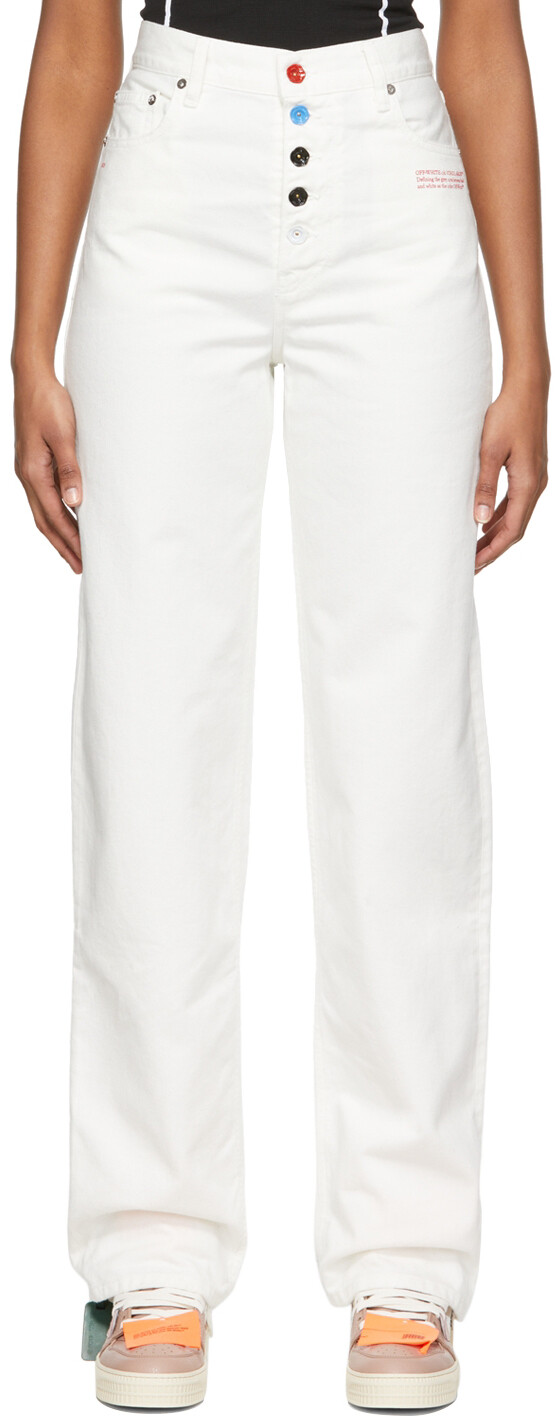 

Белые джинсы скинни с цветочным принтом Off-White