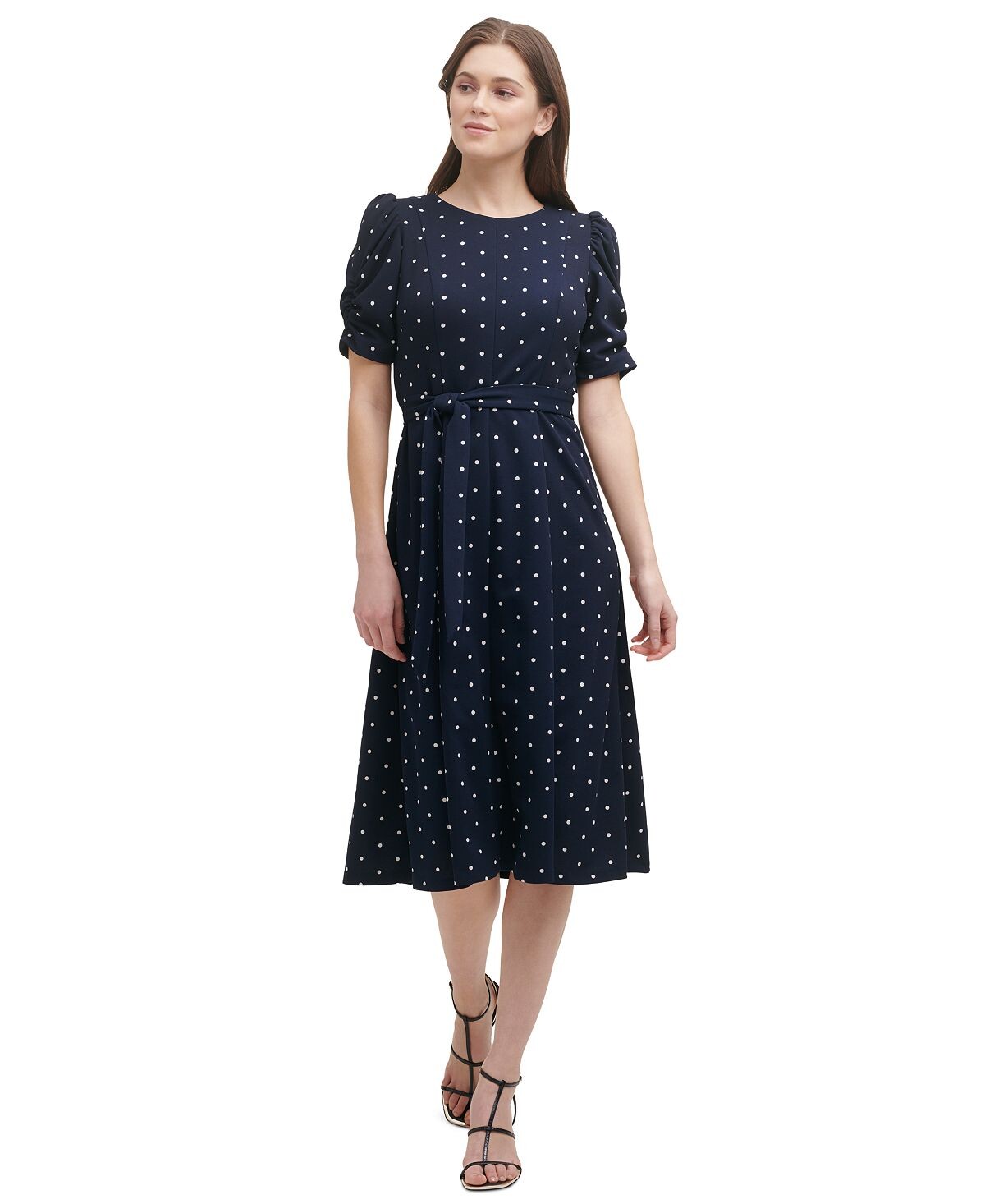 

Платье миди в горошек DKNY, мульти