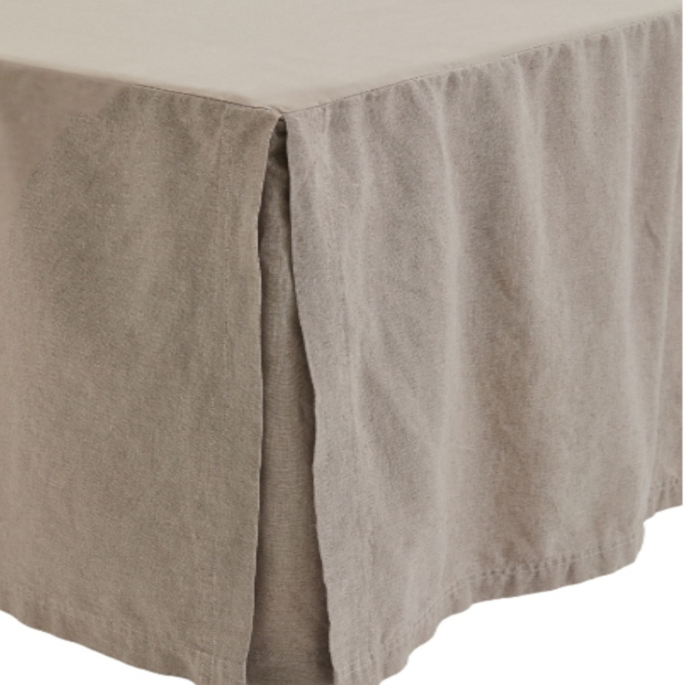 Подзор для кровати H&M Home Linen-blend, серый/бежевый