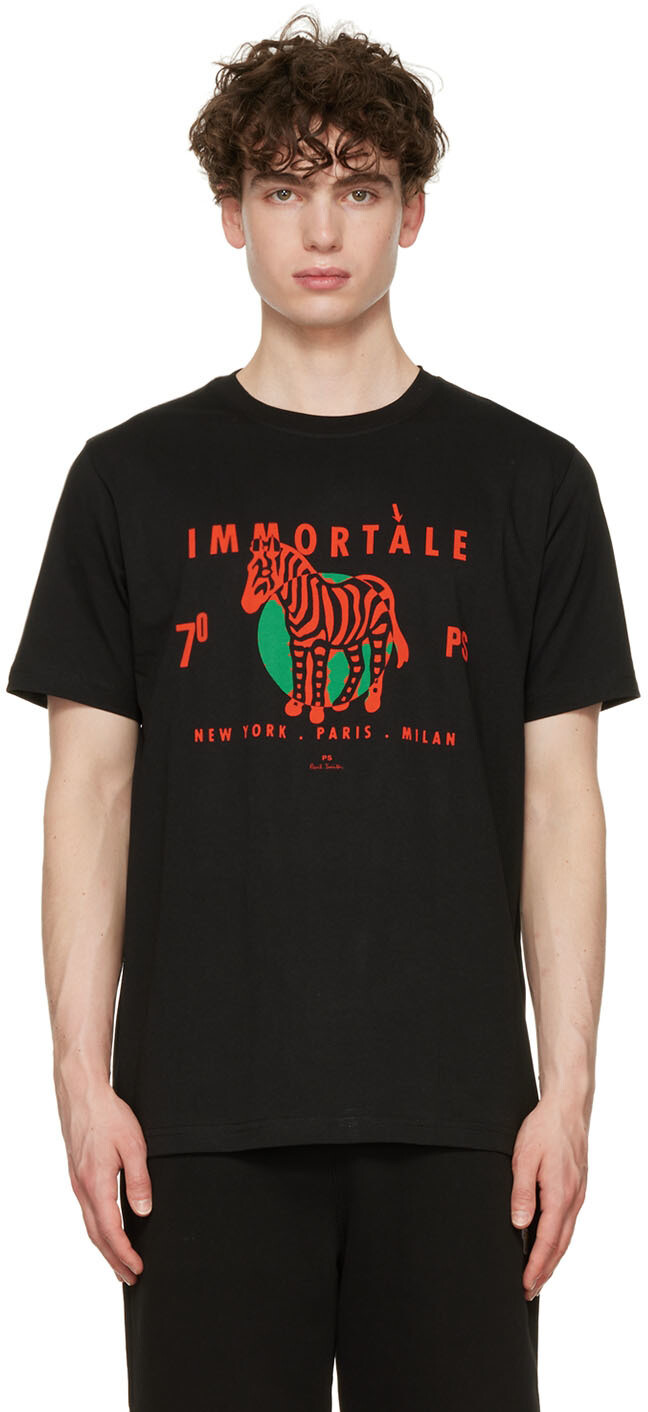 

Черная футболка Immortale с зеброй PS by Paul Smith