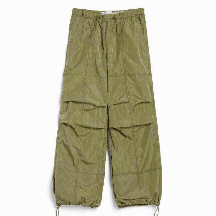 

Брюки Bershka Nylon Parachute, хаки
