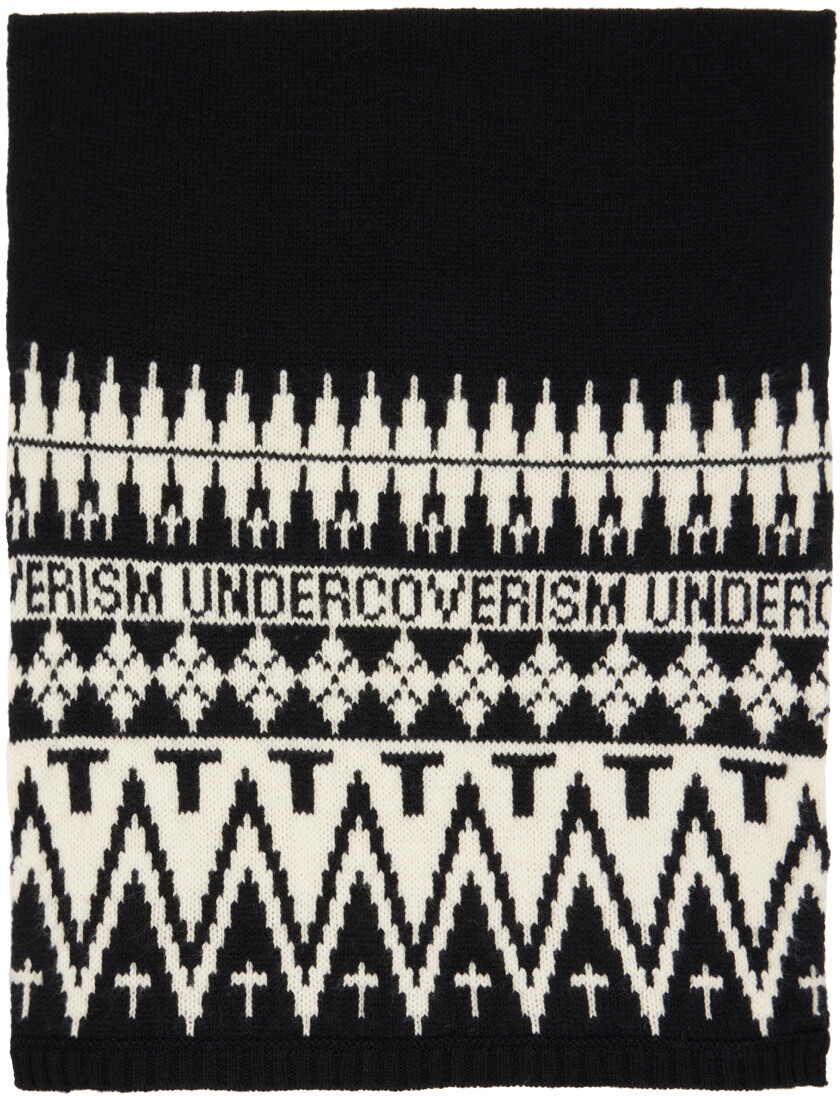 

Черно-белый шарф с запахом Undercoverism