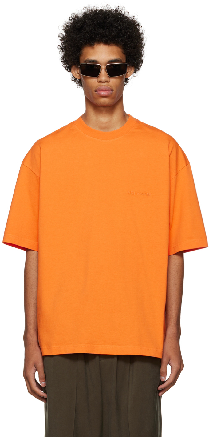 Balenciaga orange cheap t shirt