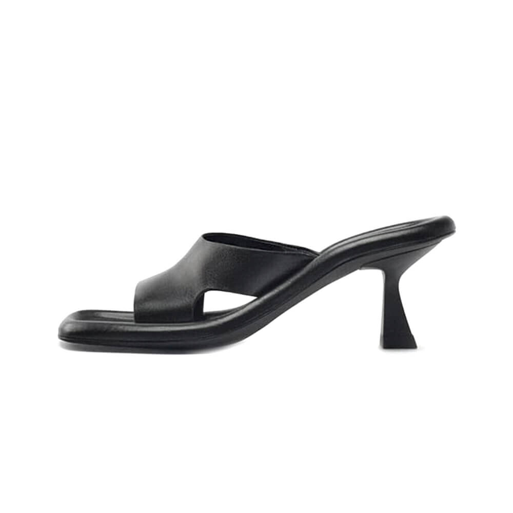 

Туфли-мюли Zara Leather Heeled, чёрный