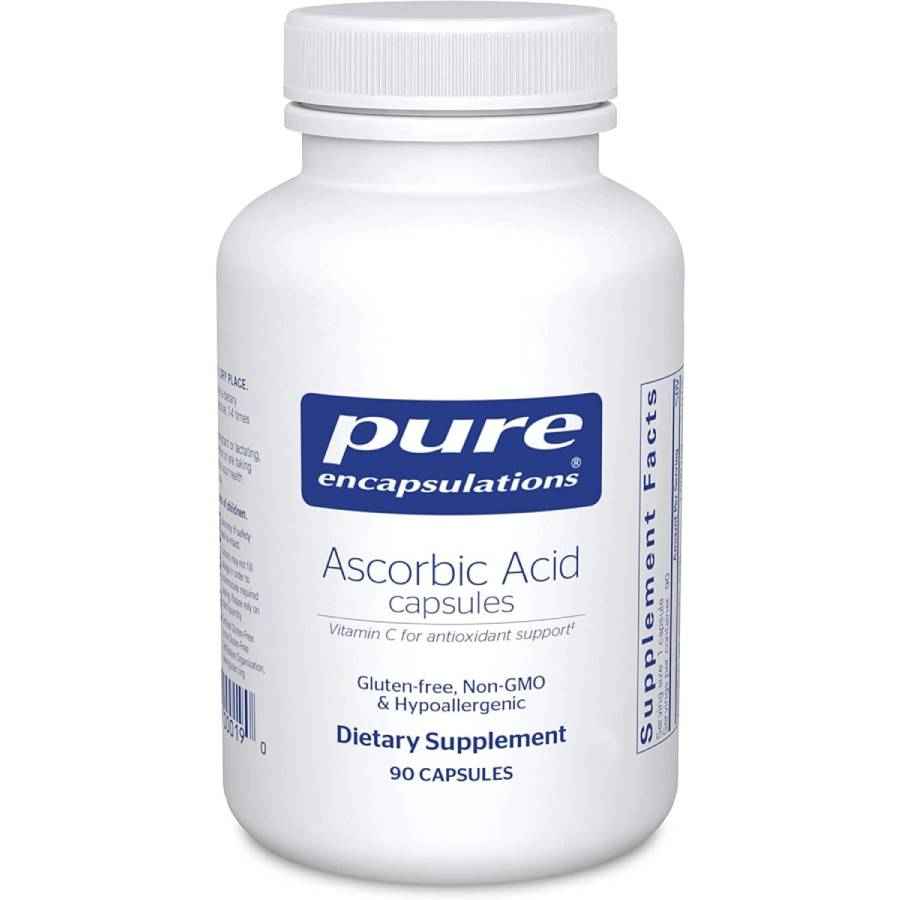 цена Витамин С Pure Encapsulations Ascorbic Acid, 90 капсул