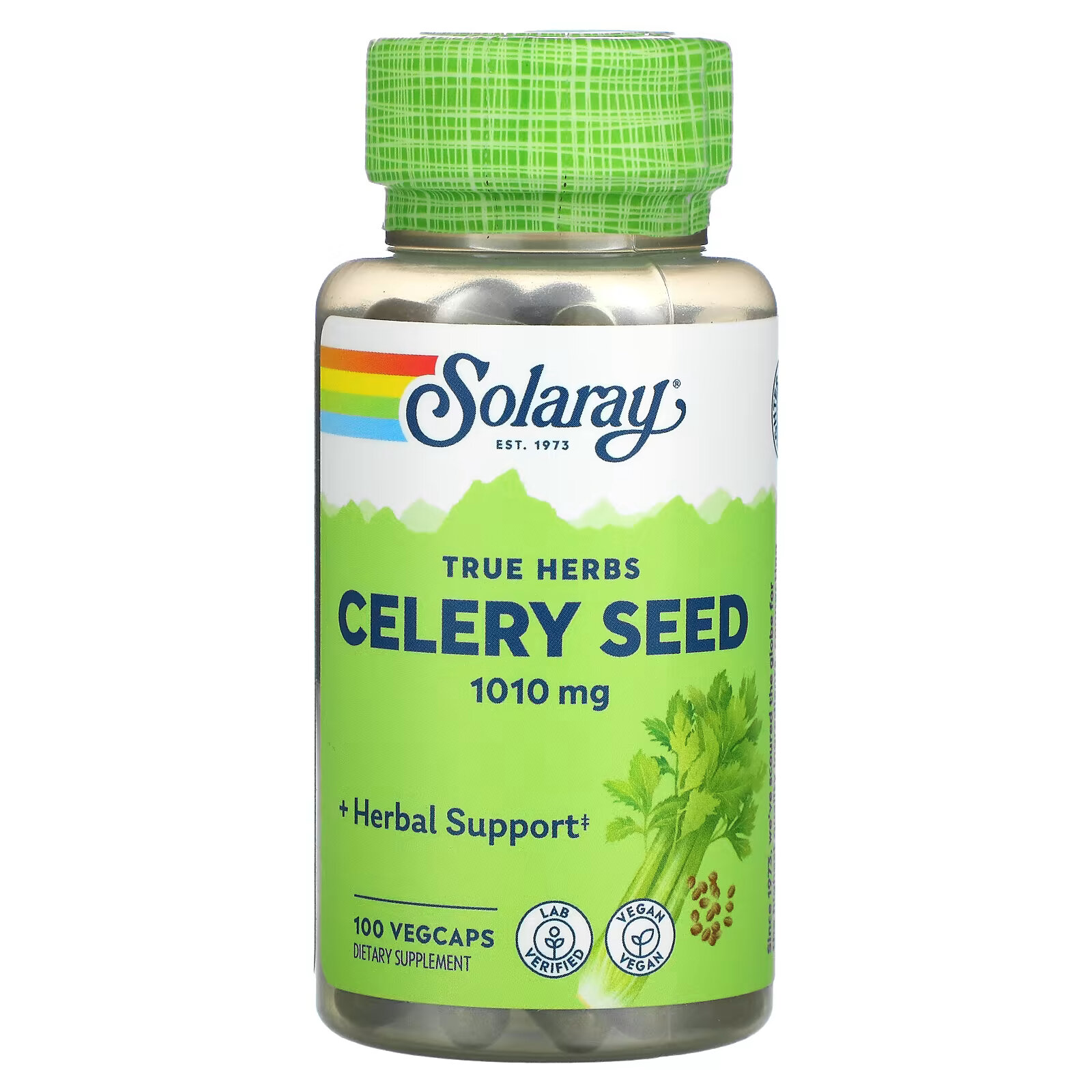 цена Solaray, Семена сельдерея, 505 мг, 100 растительных капсул