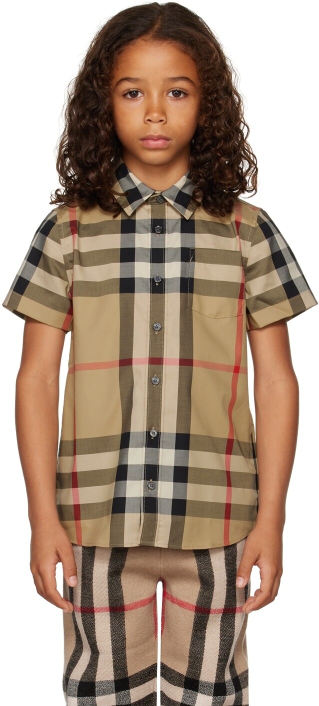 

Детская Бежевая Рубашка Owen Burberry