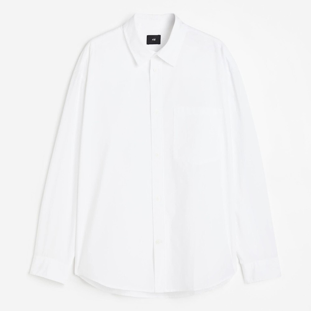 

Рубашка H&M Oversized Fit Poplin, белый