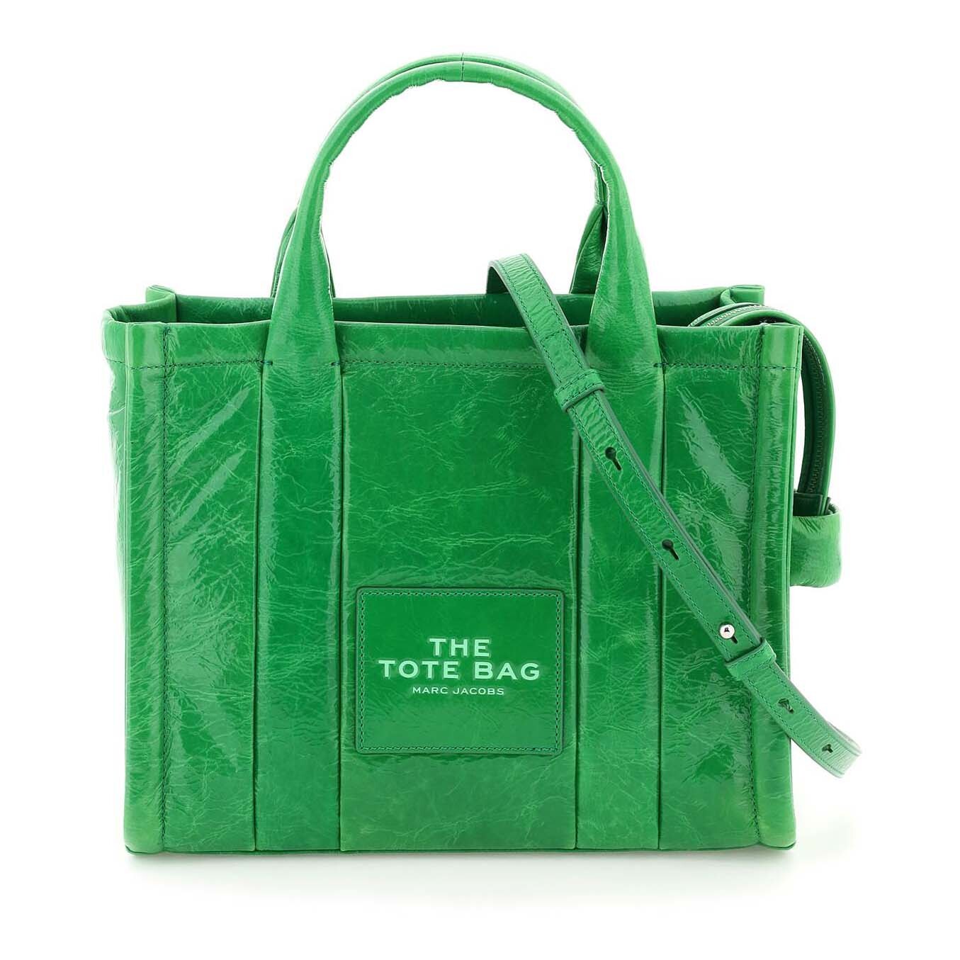 Сумка-тоут Marc Jacobs The Shiny Crinkle Small, зеленый