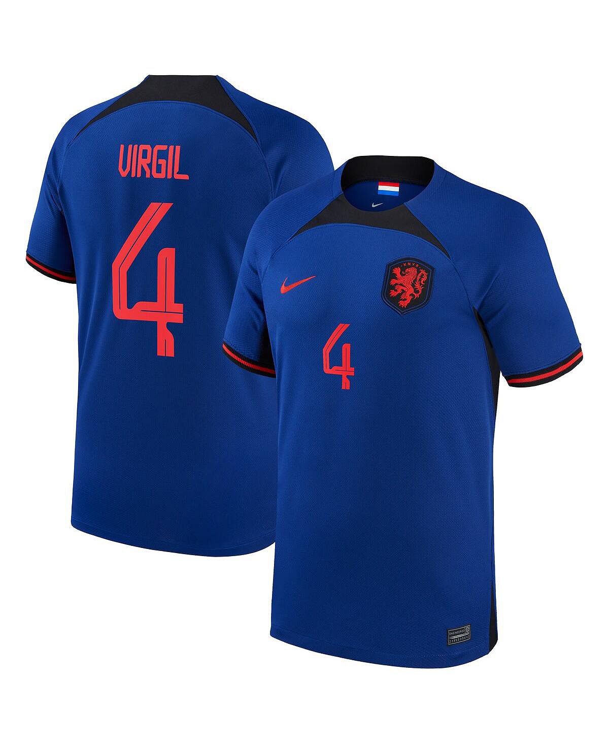 Футболка Nike Men's Virgil Van Netherlands National Team 2022/23, синий/темно-красный пауэрбанк камень заряд бодрости на 2022 год