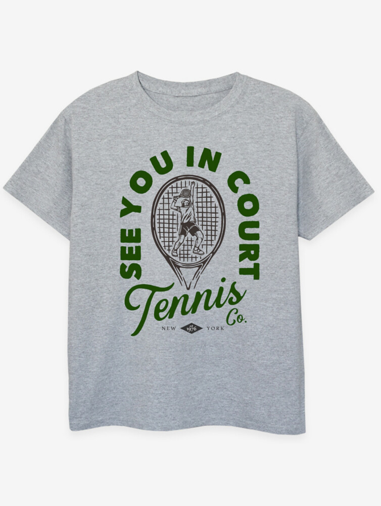 

Детская серая футболка NW2 Tennis See You In Court Slogan George., серый