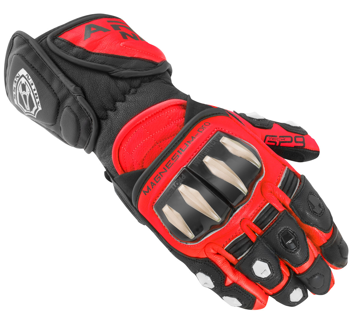 Мотоциклетные перчатки Arlen Ness Sugello, красный/черный