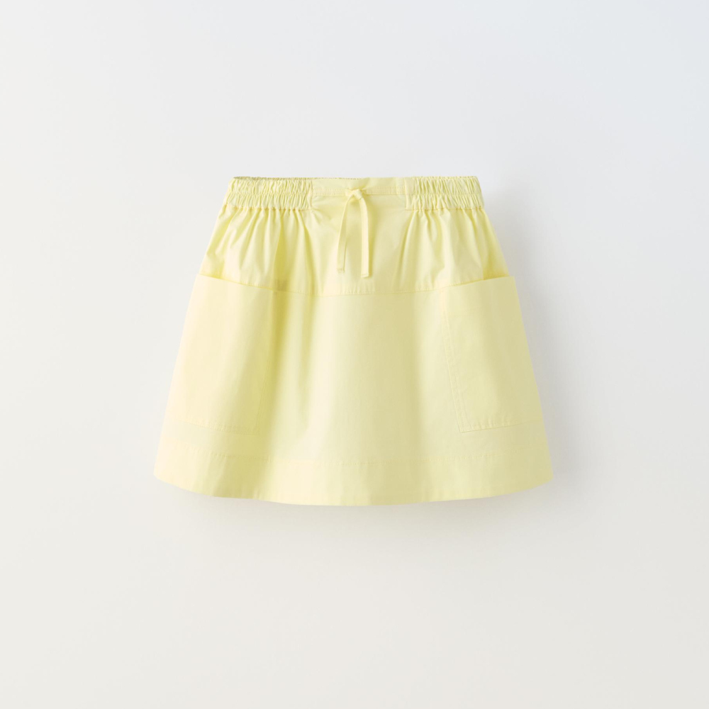 Юбка-миди Zara True Neutrals Poplin, пастельно-желтый юбка миди zara pointelle knit желтый