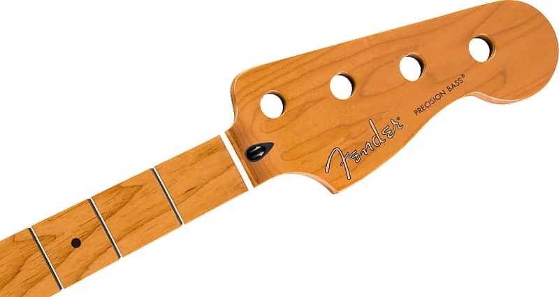 

Подлинный басовый гриф Fender Precision из жареного клена 9,5 дюймов из клена C-образной формы 099-0802-920 Roasted Maple Precision Bass Neck