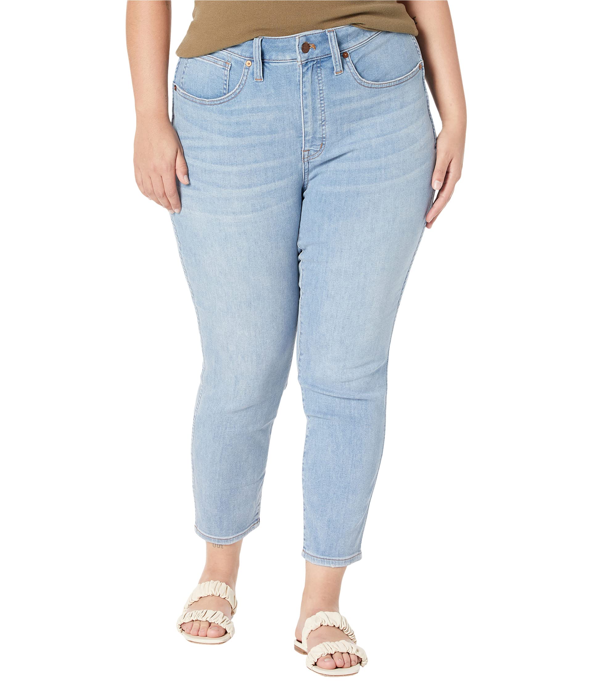 Джинсы Madewell, Plus High-Rise Skinny Crop Jeans in Carlton Wash цена и фото