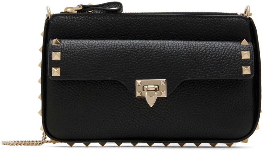 

Черный кожаный клатч Rockstud Valentino Garavani