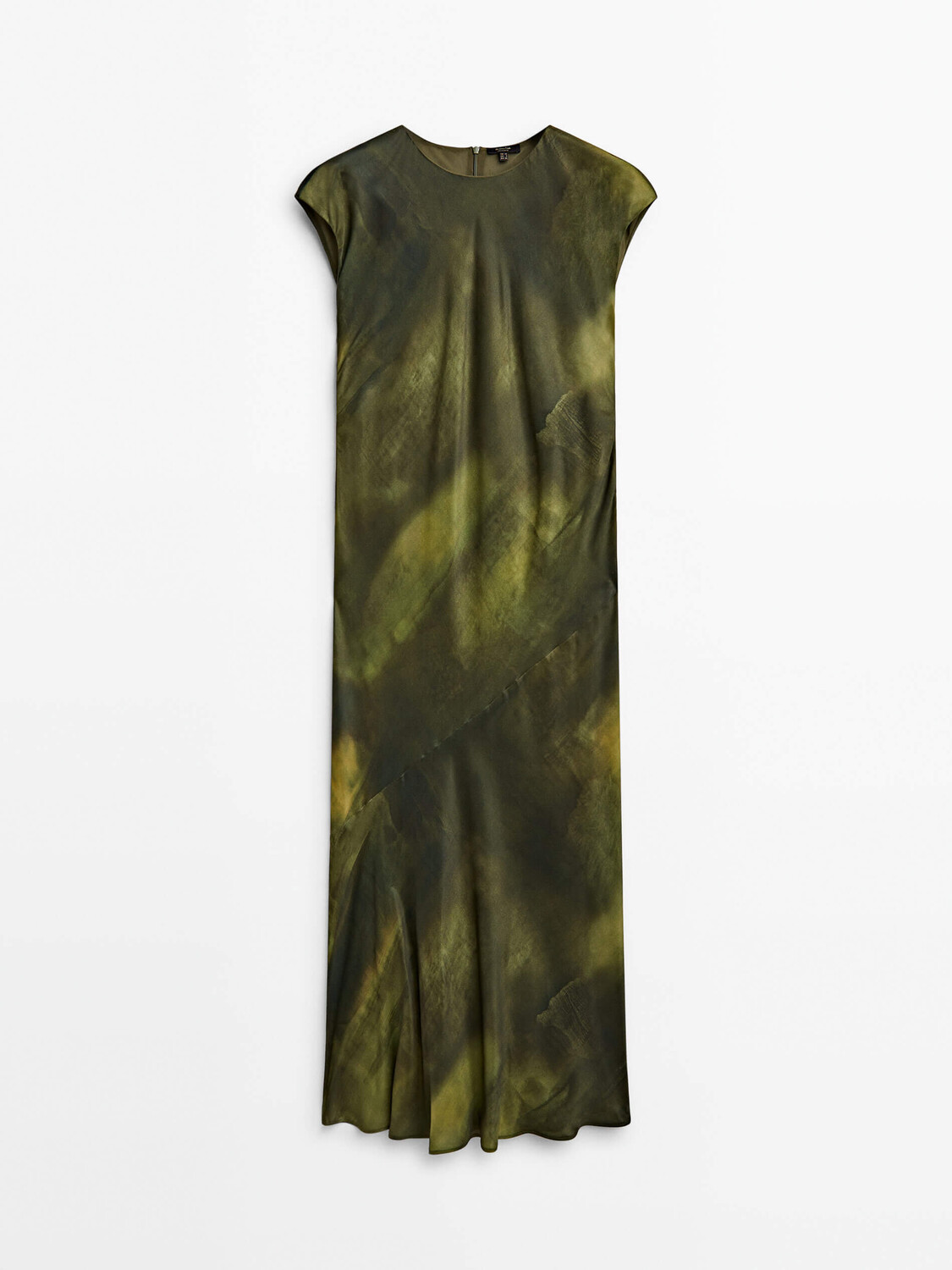 

Платье Massimo Dutti Flowing Blend Print Midi, зеленый
