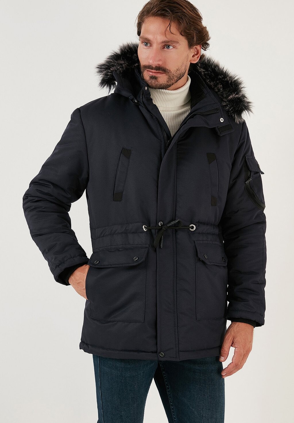 

Зимнее пальто 100 Removable Hooded Buratti, цвет dark blue