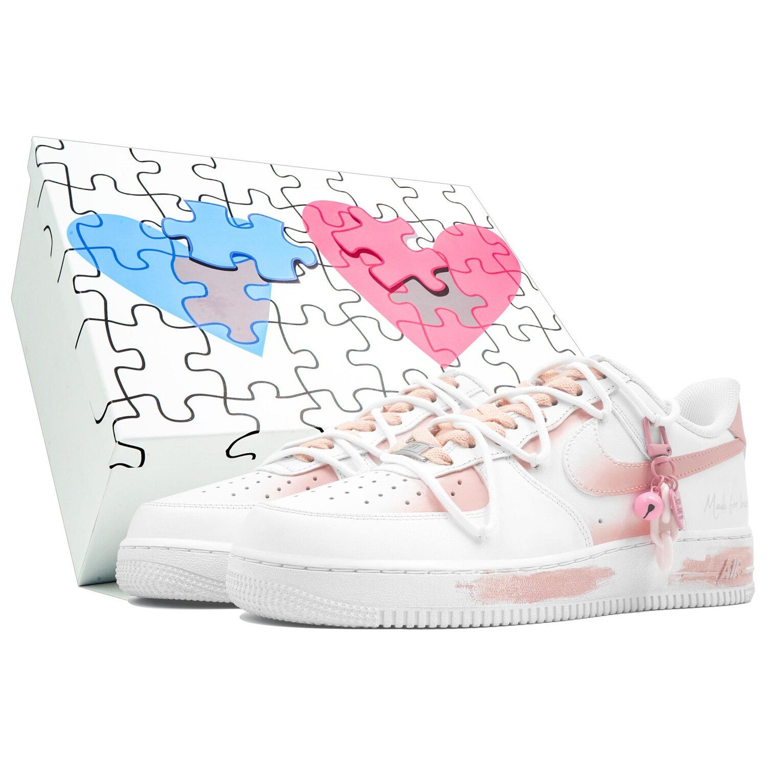 

Кроссовки Nike Air Force 1 Skateboarding Shoes Unisex Low-top Pink, белый