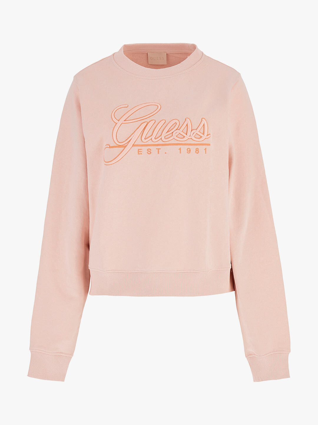 

Толстовка с круглым вырезом с логотипом GUESS, спокойный розовый
