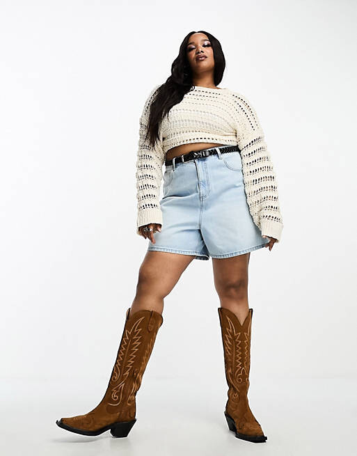 

Синие джинсовые шорты ASOS DESIGN Curve
